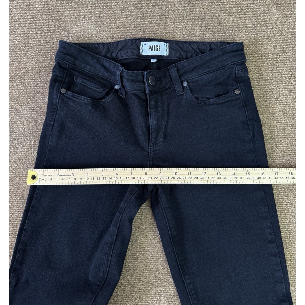 PAIGE Skyline Skinny Jeans Women's 27 Black Mid Rise Stretch Made in USA - Picture 4 of 15